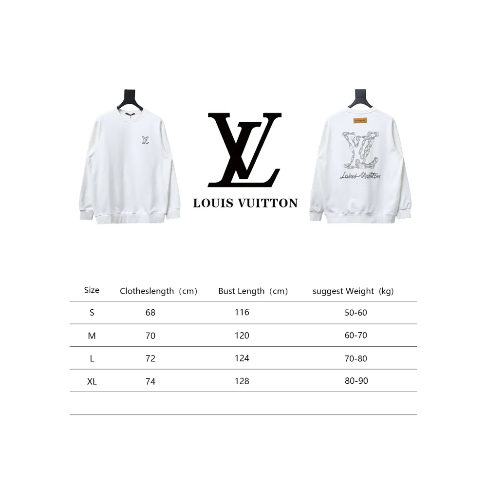  Louis Vuitton 24Fw embroidered LOGO round neck Hoodie 1
