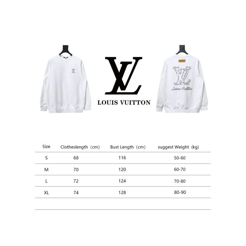  Louis Vuitton 24Fw embroidered LOGO round neck Hoodie 1