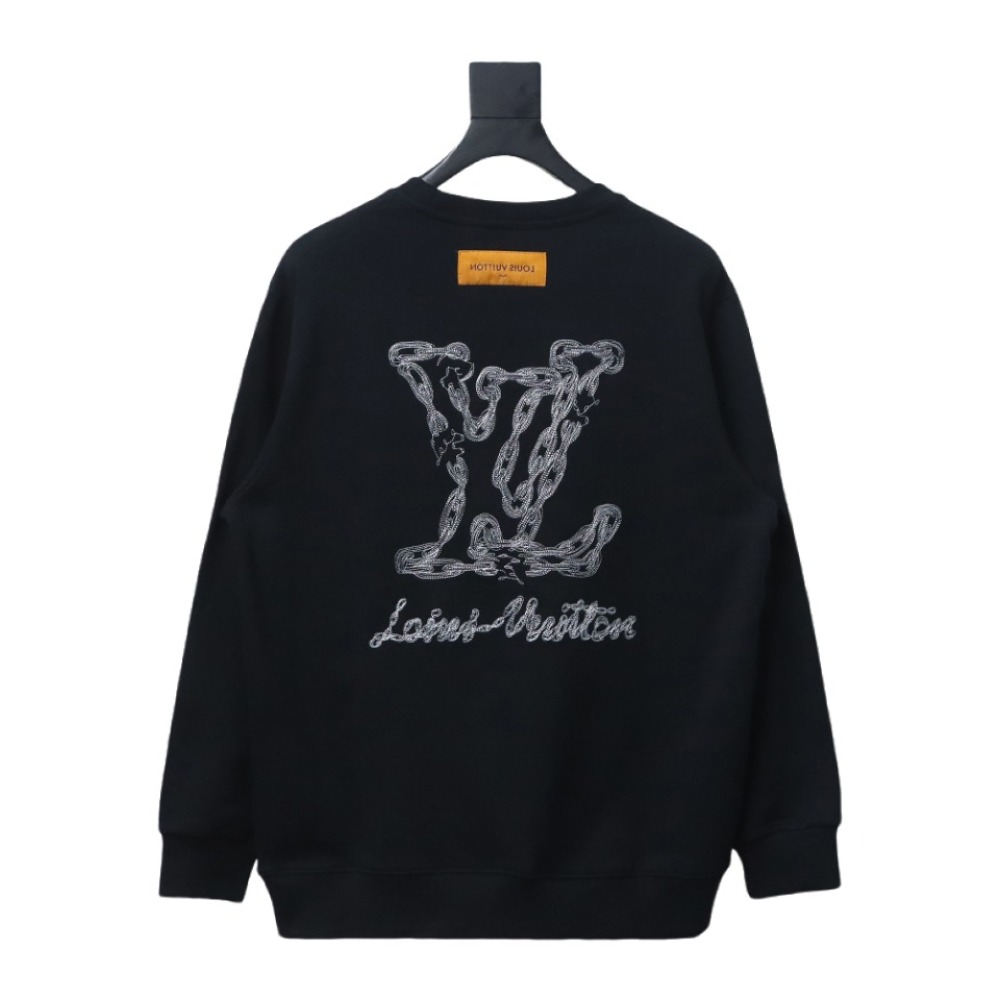  Louis Vuitton 24Fw embroidered LOGO round neck Hoodie 2