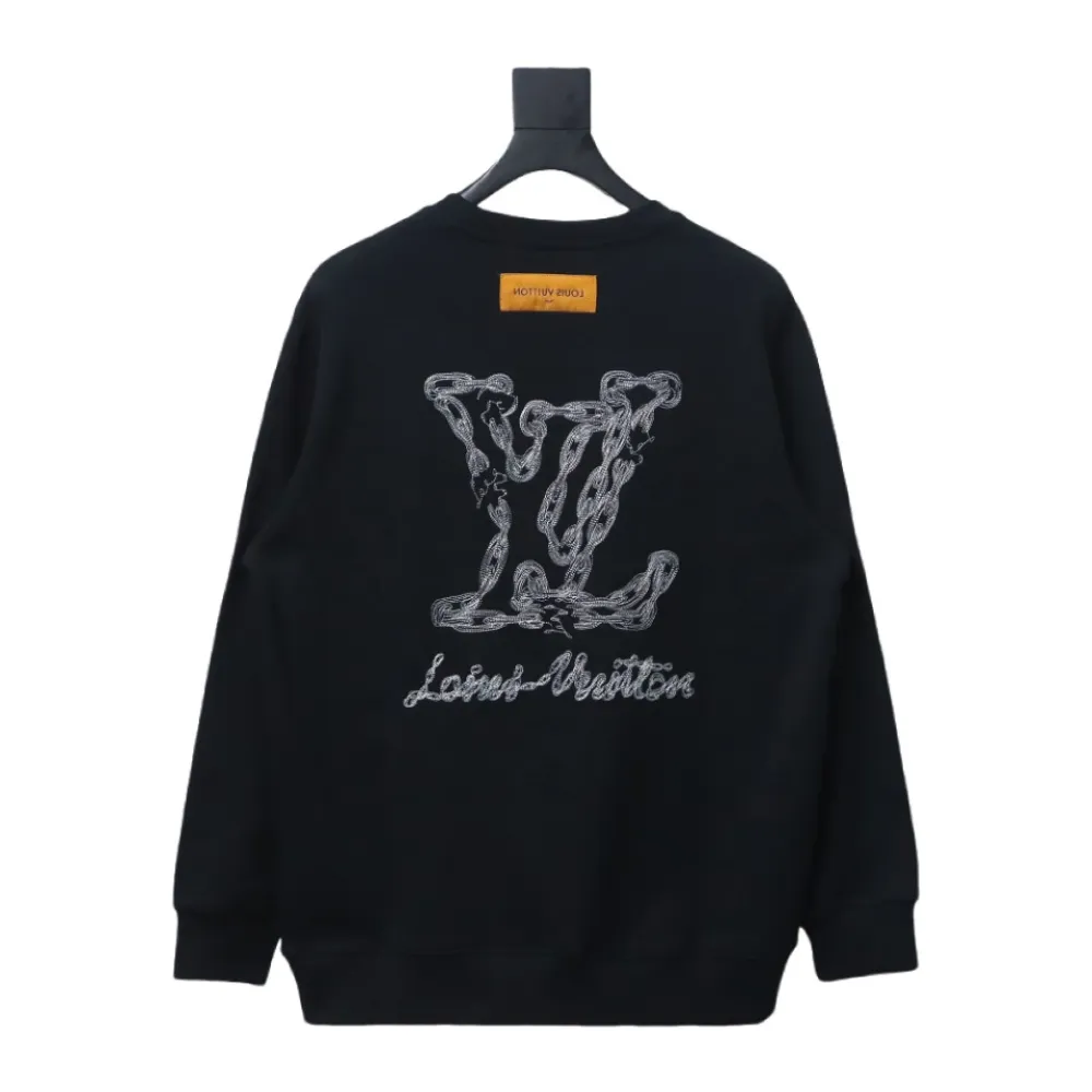  Louis Vuitton 24Fw embroidered LOGO round neck Hoodie 2