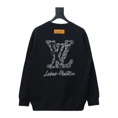  Louis Vuitton 24Fw embroidered LOGO round neck Hoodie 2 02