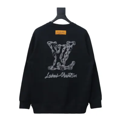 Louis Vuitton 24Fw embroidered LOGO round neck Hoodie 2 02