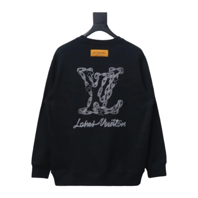 Louis Vuitton 24Fw embroidered LOGO round neck Hoodie 2 02