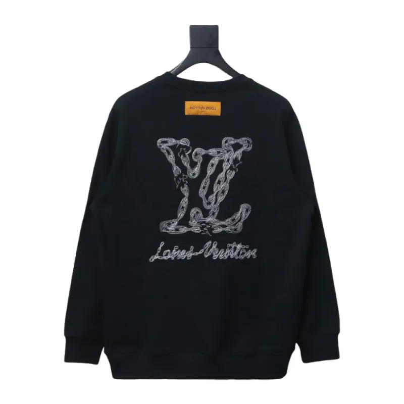  Louis Vuitton 24Fw embroidered LOGO round neck Hoodie 2