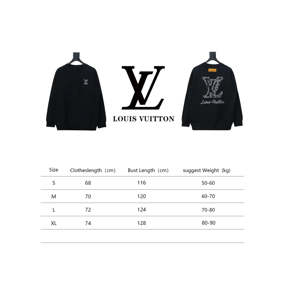  Louis Vuitton 24Fw embroidered LOGO round neck Hoodie 2