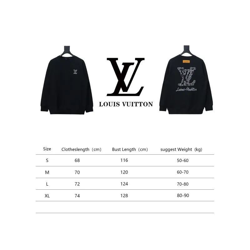  Louis Vuitton 24Fw embroidered LOGO round neck Hoodie 2