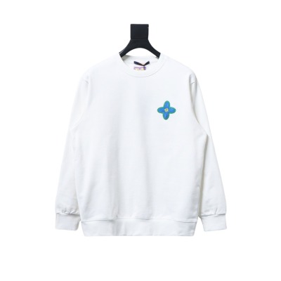  Louis Vuitton 24Fw four-leaf clover embroidery round neck Hoodie 01