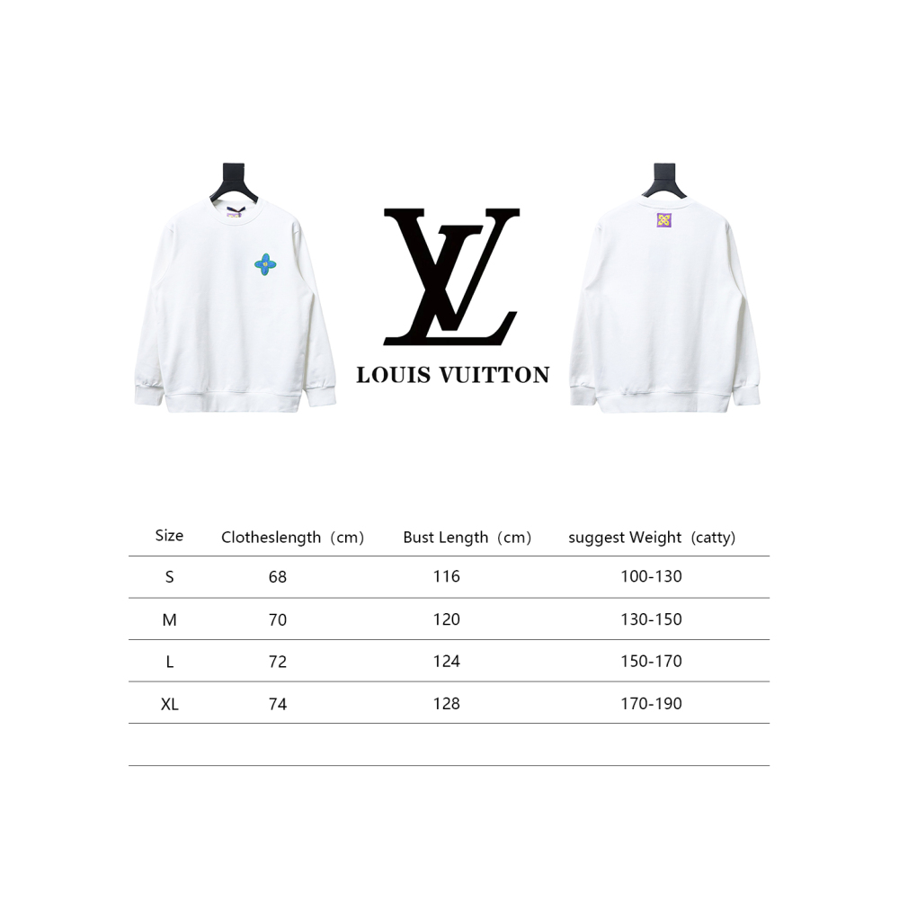  Louis Vuitton 24Fw four-leaf clover embroidery round neck Hoodie