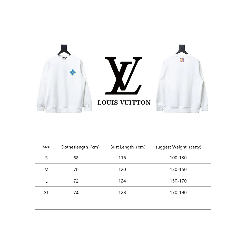  Louis Vuitton 24Fw four-leaf clover embroidery round neck Hoodie