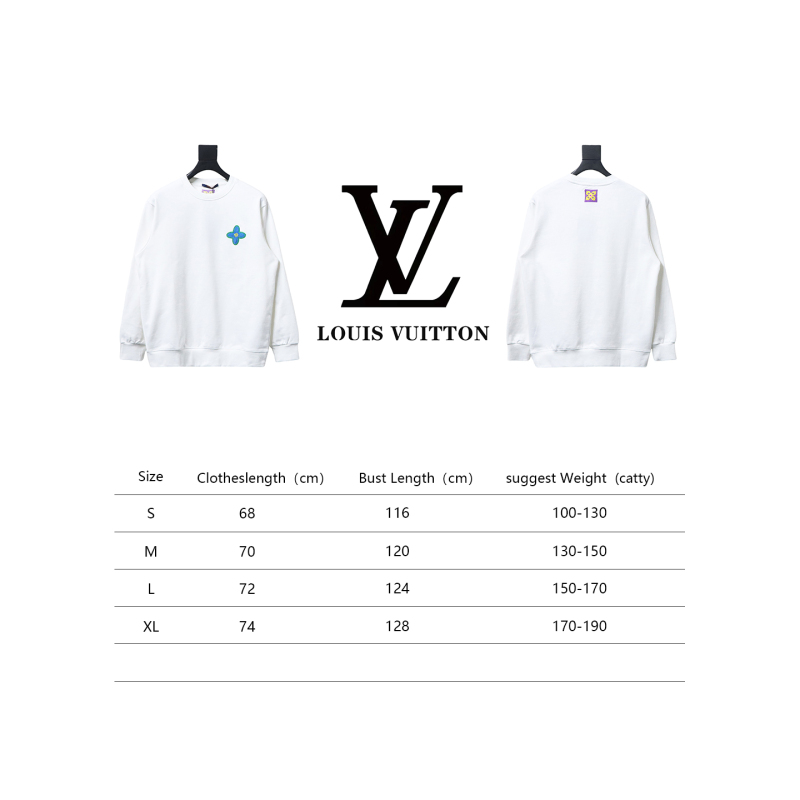  Louis Vuitton 24Fw four-leaf clover embroidery round neck Hoodie