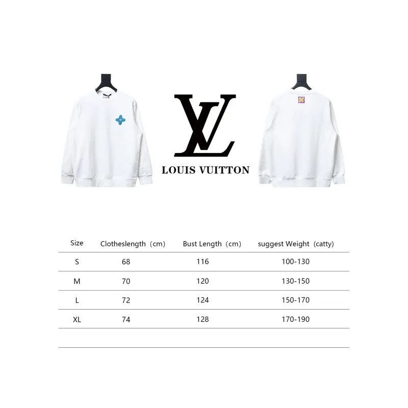  Louis Vuitton 24Fw four-leaf clover embroidery round neck Hoodie