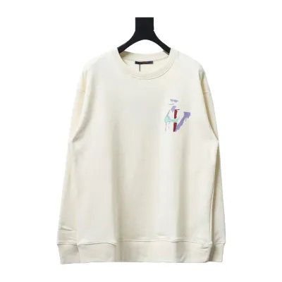 Louis Vuitton 24Fw graffiti letter print round neck Hoodie 01