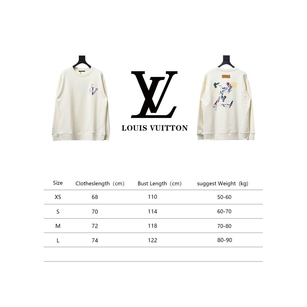  Louis Vuitton 24Fw graffiti letter print round neck Hoodie