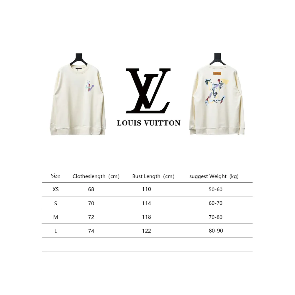  Louis Vuitton 24Fw graffiti letter print round neck Hoodie