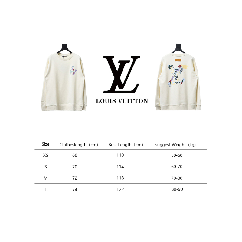  Louis Vuitton 24Fw graffiti letter print round neck Hoodie