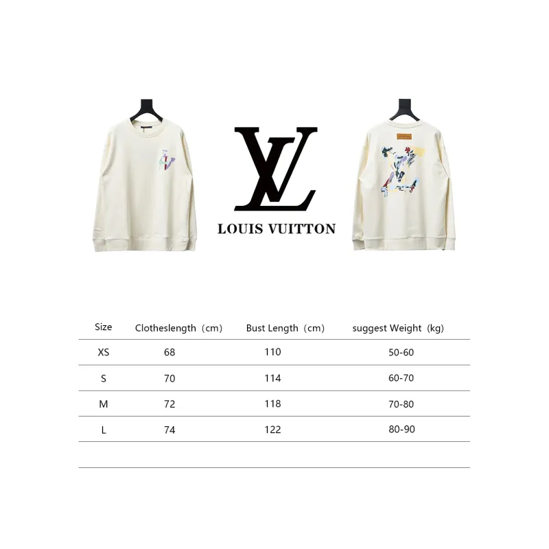  Louis Vuitton 24Fw graffiti letter print round neck Hoodie