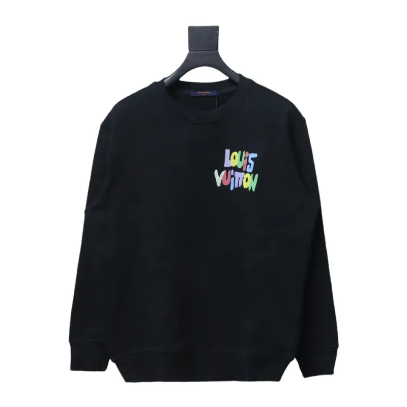  Louis Vuitton 24SS colorful letter print round neck Hoodie 2