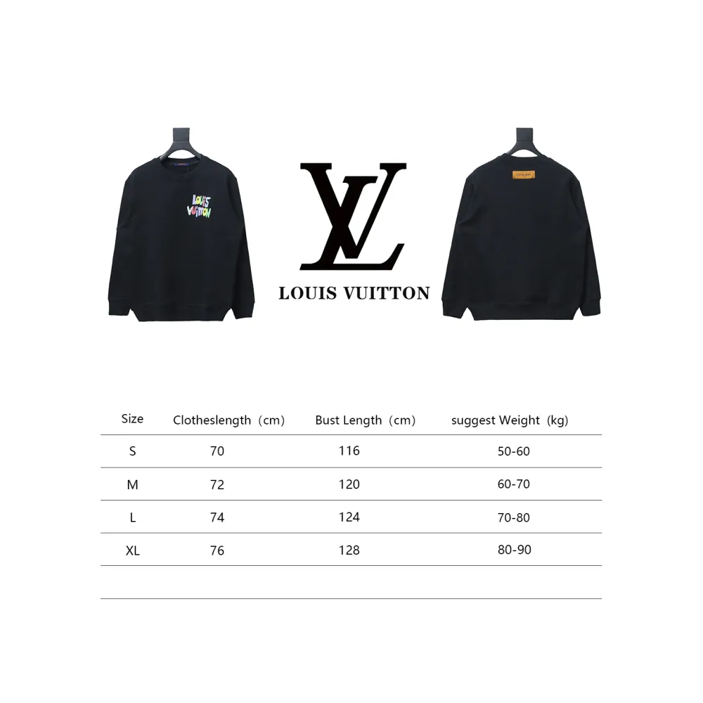  Louis Vuitton 24SS colorful letter print round neck Hoodie 2