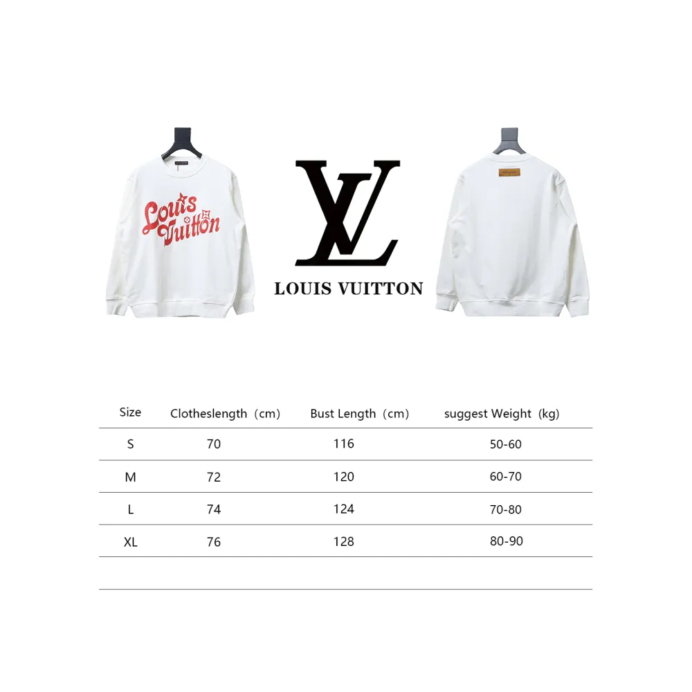  Louis Vuitton 24SS red letter print round neck Hoodie 1