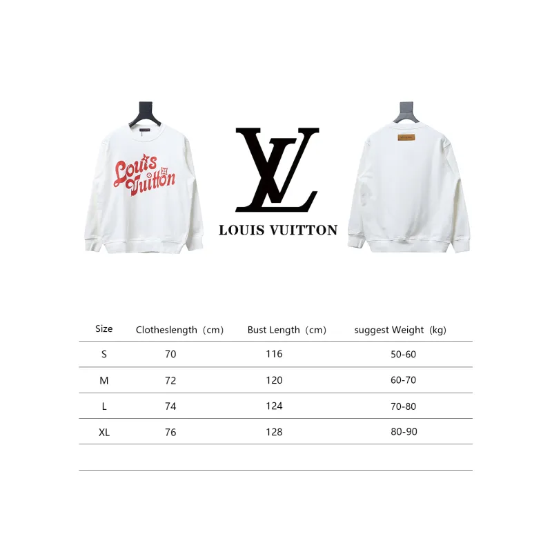  Louis Vuitton 24SS red letter print round neck Hoodie 1