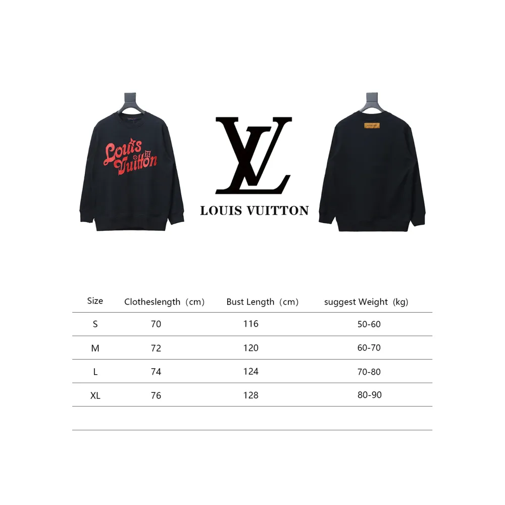  Louis Vuitton 24SS red letter print round neck Hoodie 2