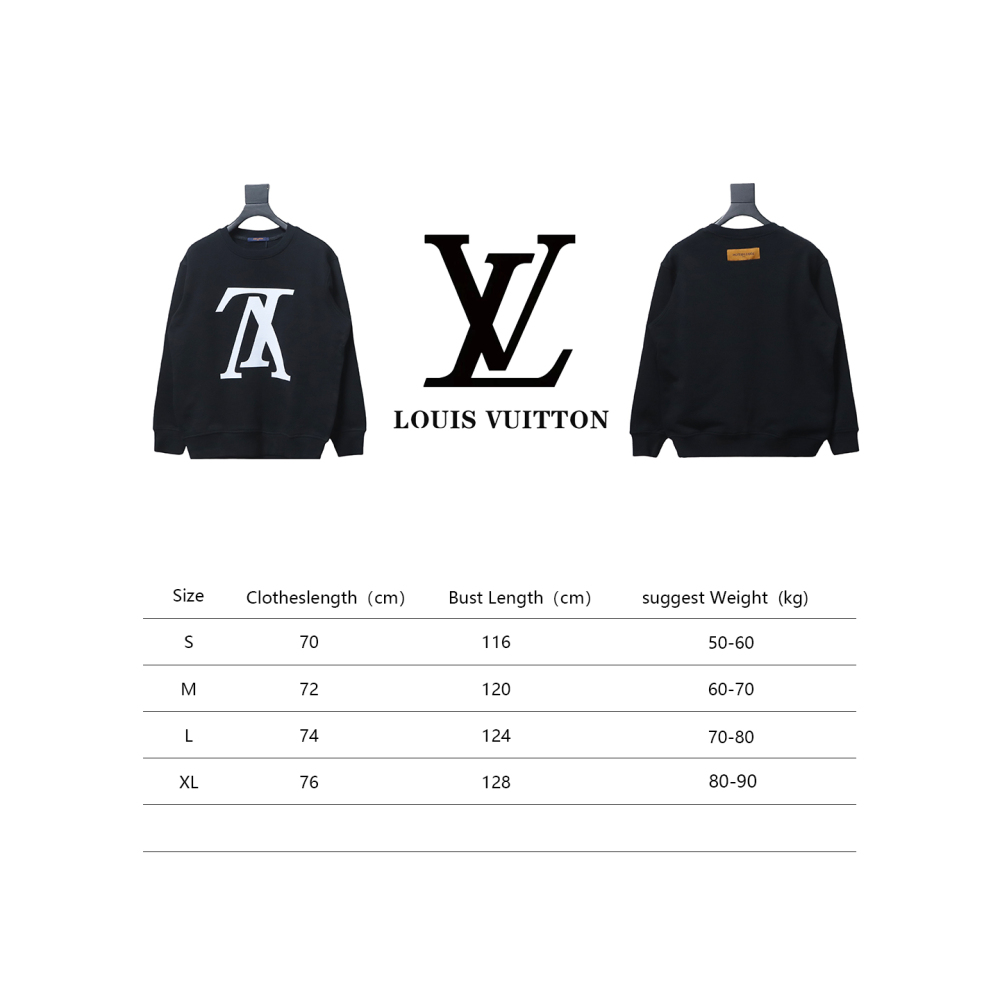  Louis Vuitton 24SS reverse logo print round neck Hoodie 1