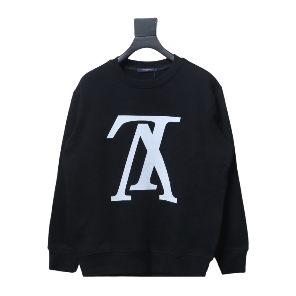  Louis Vuitton 24SS reverse logo print round neck Hoodie 1