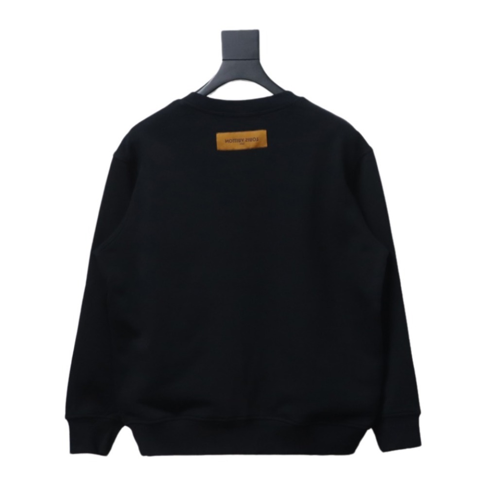  Louis Vuitton 24SS reverse logo print round neck Hoodie 1