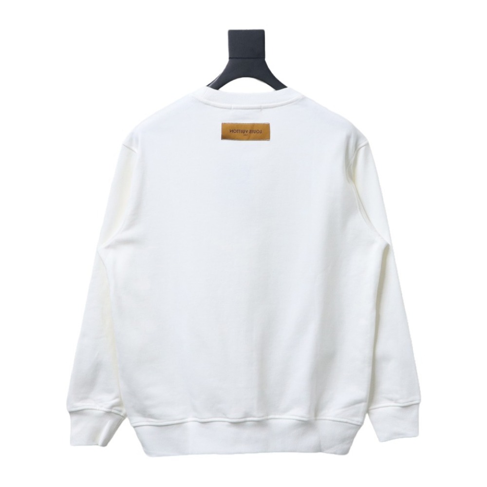  Louis Vuitton 24SS reverse logo print round neck Hoodie 2
