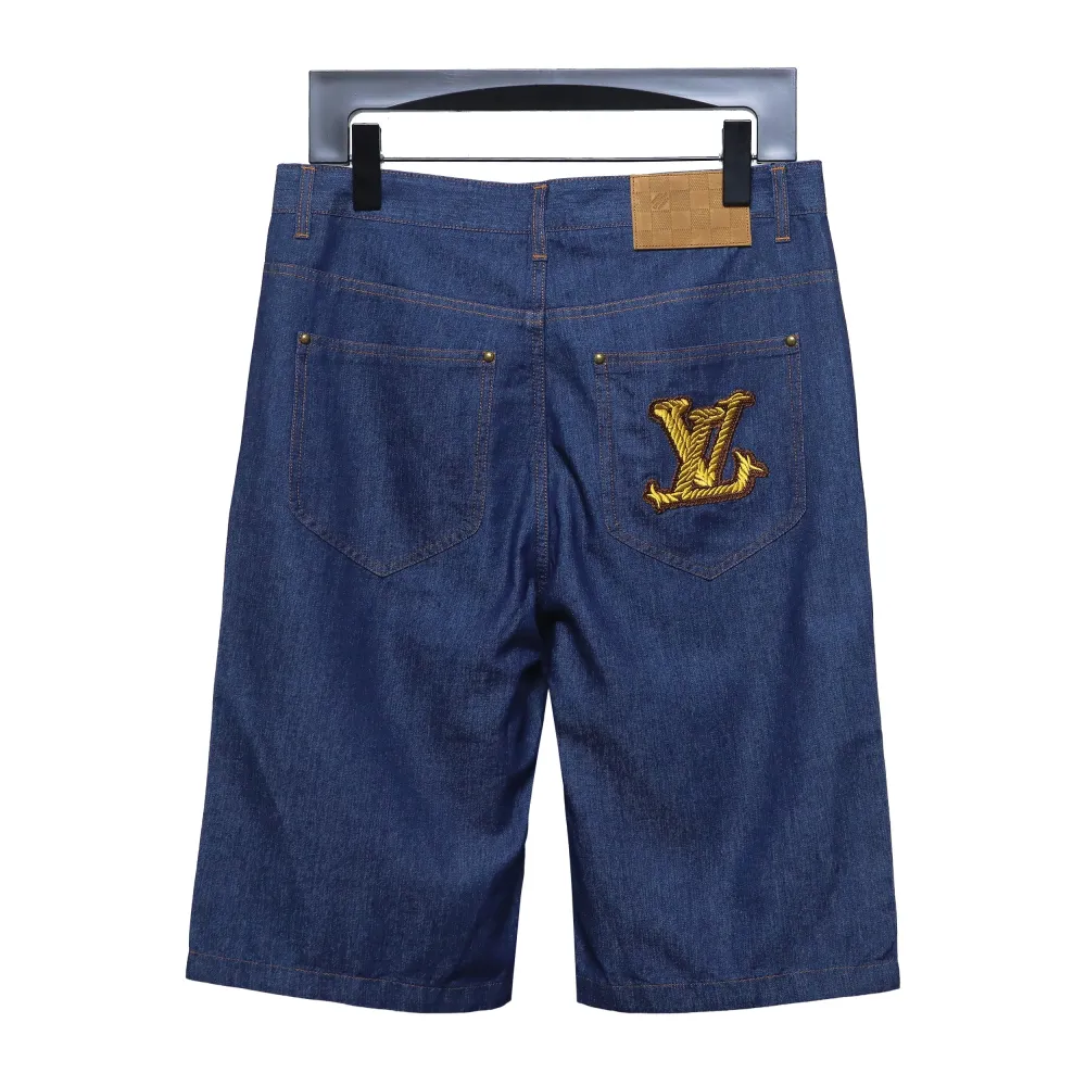 Louis Vuitton 24ss rope embroidery denim shorts Jeans