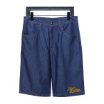  Louis Vuitton 24ss rope embroidery denim shorts Jeans