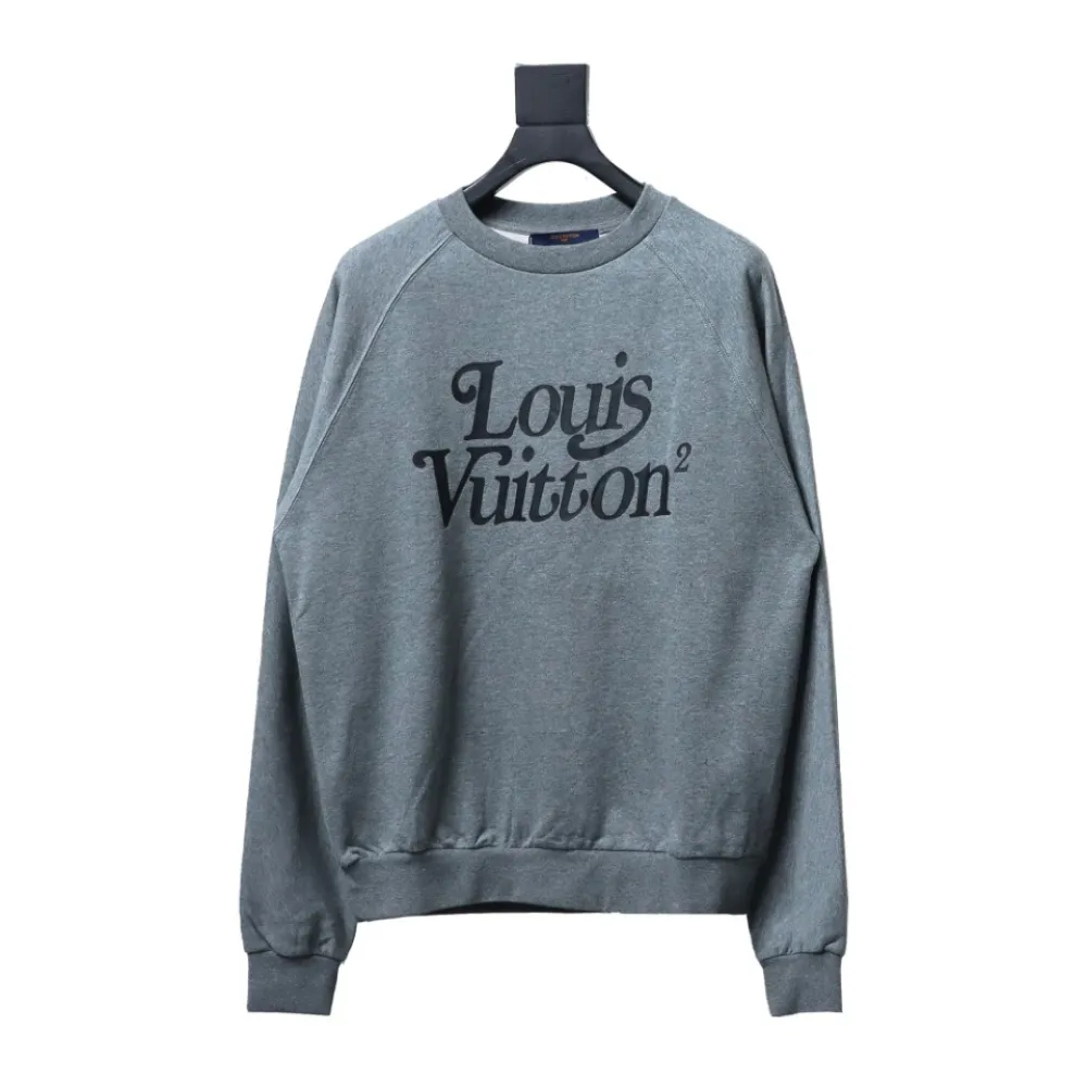 Louis Vuitton× Nigo joint gray raglan sleeve round neck Hoodie