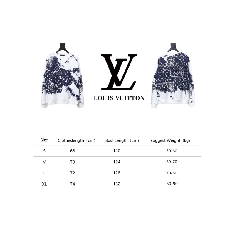  Louis Vuitton cashew flower tie-dye round neck Hoodie