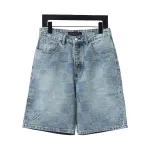 Louis Vuitton DAMIER checkerboard denim shorts Jeans