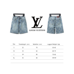  Louis Vuitton DAMIER checkerboard denim shorts Jeans
