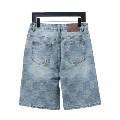 Louis Vuitton DAMIER checkerboard denim shorts Jeans 02