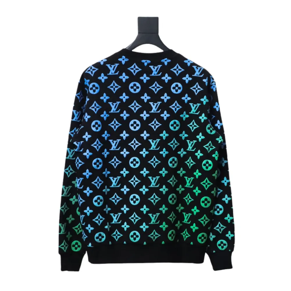  Louis Vuitton full print gradient round neck Hoodie