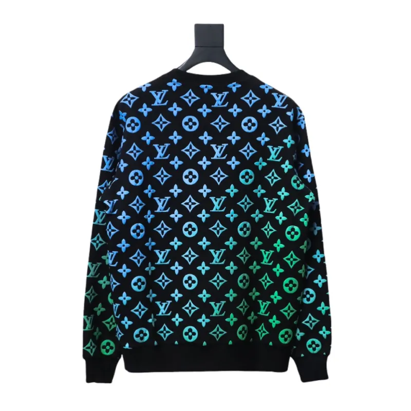  Louis Vuitton full print gradient round neck Hoodie
