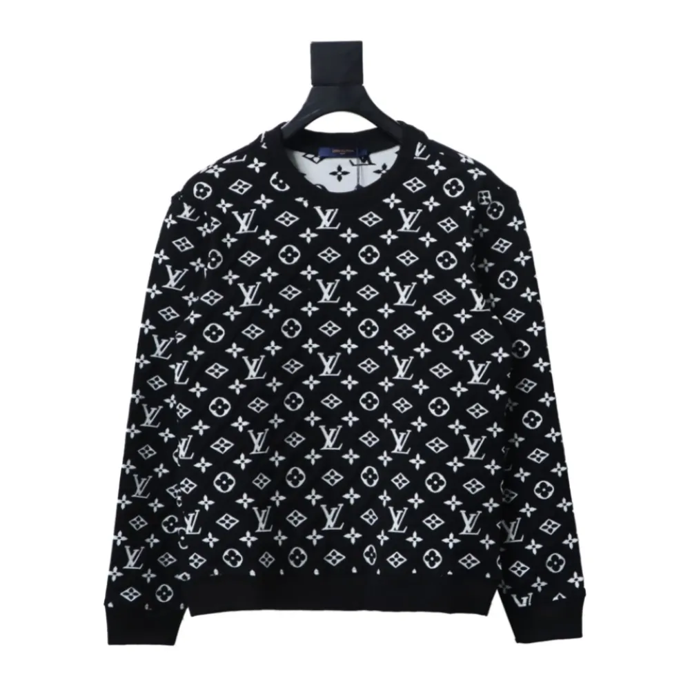 Louis Vuitton full print LOGO jacquard round neck Hoodie