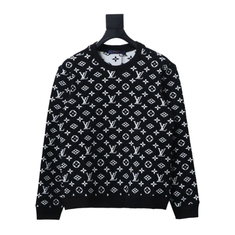 Louis Vuitton full print LOGO jacquard round neck Hoodie