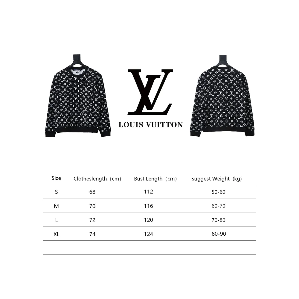 Louis Vuitton full print LOGO jacquard round neck Hoodie