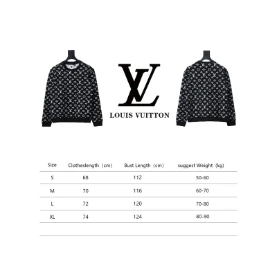 Louis Vuitton full print LOGO Hoodie Monogram Black Blue 02