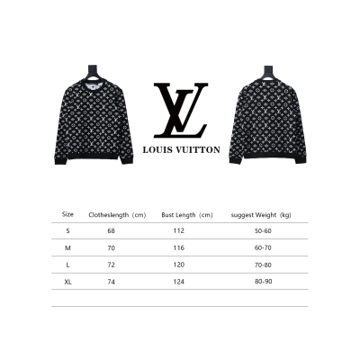 Louis Vuitton full print LOGO Hoodie Monogram Black Blue 02