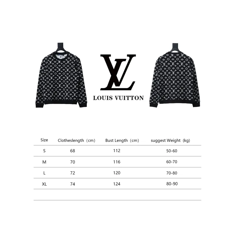 Louis Vuitton full print LOGO jacquard round neck Hoodie