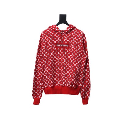  Louis Vuitton joint SUP full print red Hoodie 01