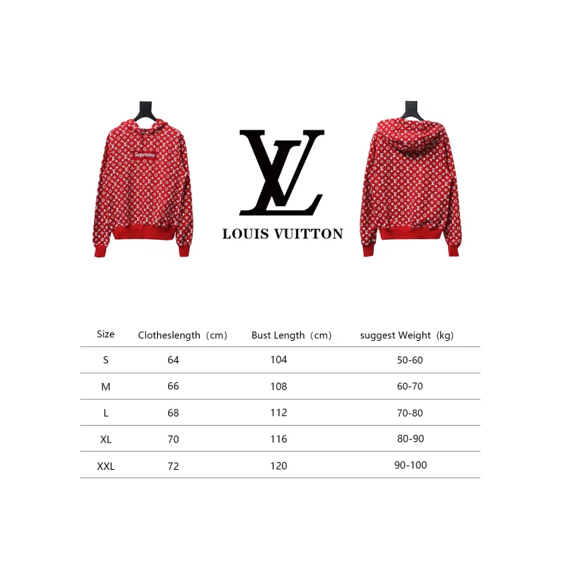 Louis Vuitton joint SUP full print red Hoodie