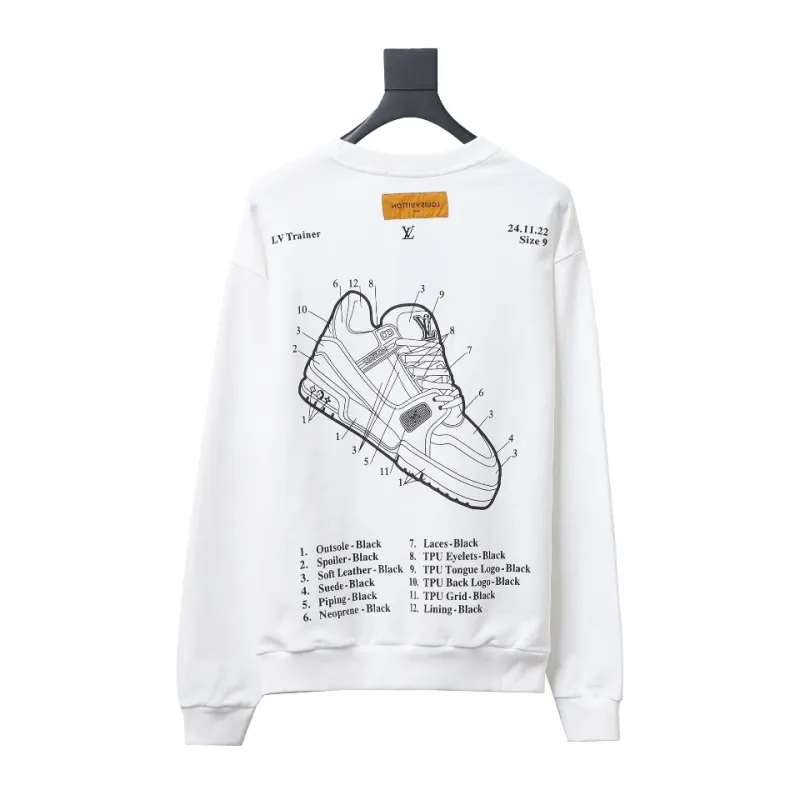  Louis Vuitton letter shoe print round neck Hoodie 2