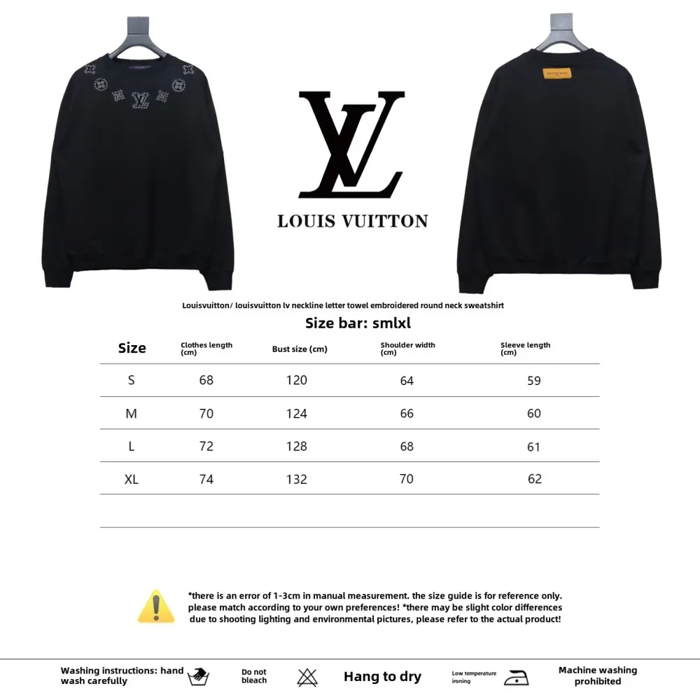 Louis Vuitton letter towel embroidery round neck Hoodie 2