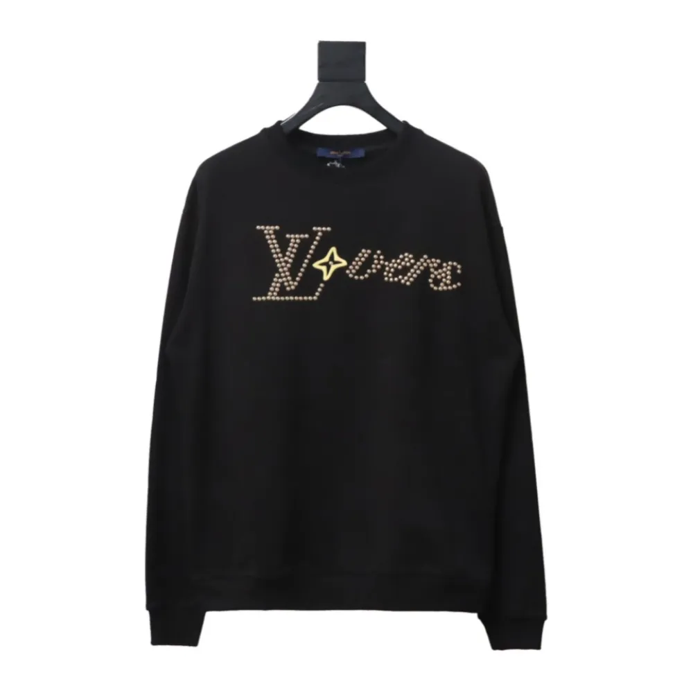  Louis Vuitton Metal studded letter long-sleeved Hoodie 1