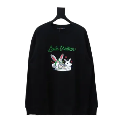  Louis Vuitton rabbit trendy shoes print round neck Hoodie 1 01